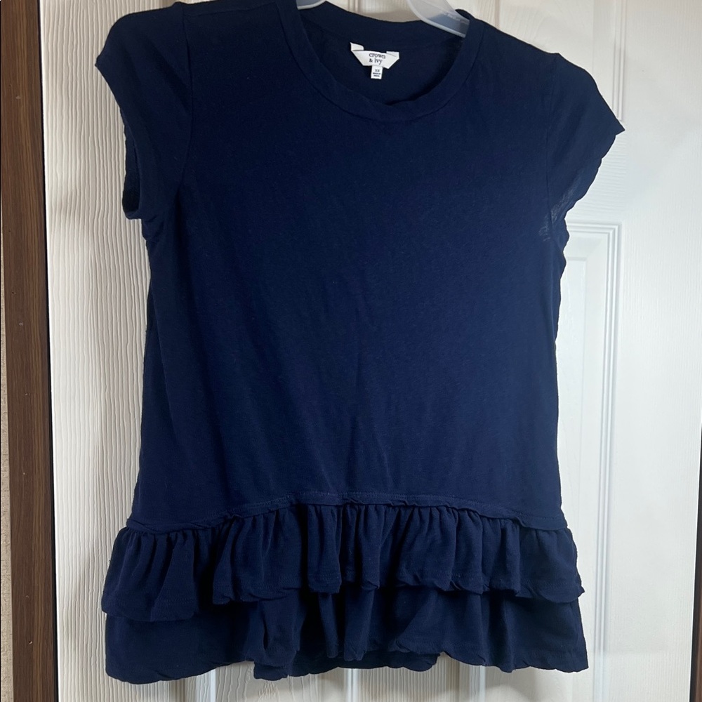 Crown & Ivy Dark Blue Knit Top